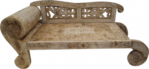 Wooden sofa East Timor antique white - model 3 - 110x255x121 cm 
