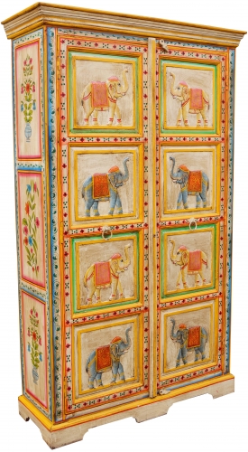 Closet with elephants carvings and painting - model 3 - 165x100x36 cm 
