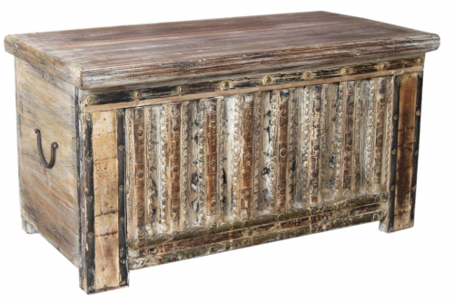 Antique wooden box, wooden chest, coffee table, coffee table made of solid wood, elaborately decorated - model 30 - 50x92x47 cm 