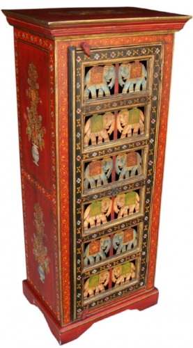 Painted shoe cabinet with elephant front - Model 5 - 138x50x37 cm 