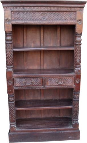 Elaborately decorated bookcase in vintage look - model 1 - 178x100x40 cm 