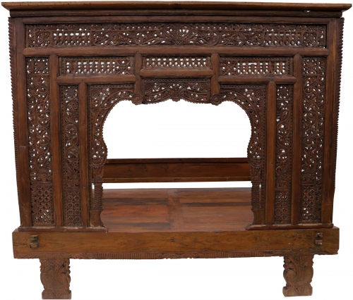 Historical canopy bed, teak day bed - model 12 - 216x242x156 cm 