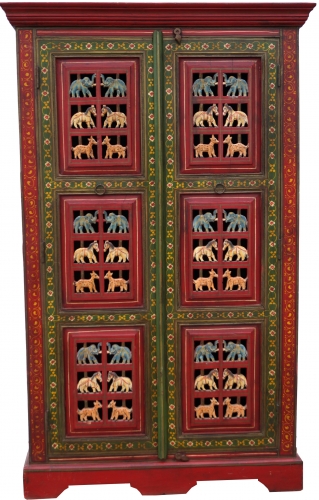 Wardrobe with carvings and painting - Model 1 - 162x100x36 cm 