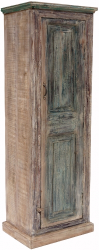 Narrow cabinet with 3 compartments, antique white - 145x50x35 cm 