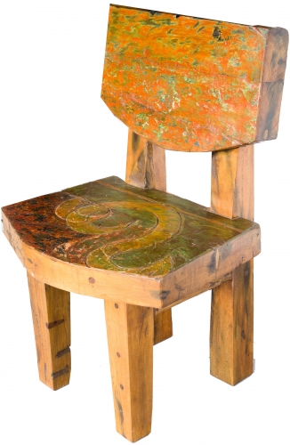 Chair, wooden armchair recycled teak - model 6 - 94x60x40 cm 