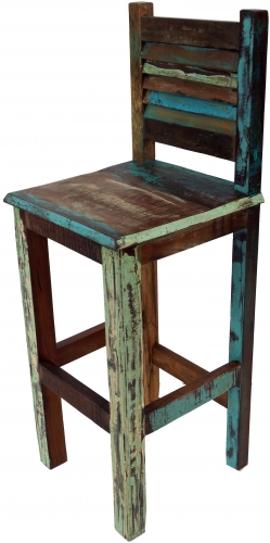 Vintage recycled wood bar stool - model 1 - 105x39x39 cm 