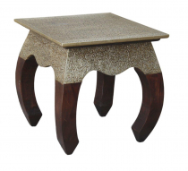 Coffee table, side table with brass decorations - model 1