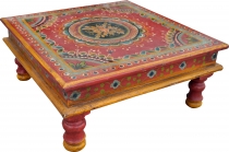 Bemalter kleiner Tisch, Minitisch, Blumenbank - Ornament rot