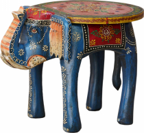 Vintage stool, elephant shaped flower bench - blue