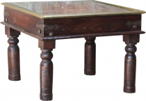 Colonial style coffee table, coffee table with glass top