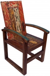 Holz Sessel, Stuhl aus recyceltem Teakholz - Modell 9 - 117x58x67 cm 