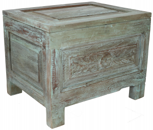 Vintage wooden box, wooden chest, coffee table, coffee table made of solid wood, decorated - model 57 - 42x53x44 cm 
