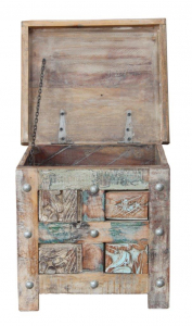 Antique wooden chest - model 7 - 36x40x35 cm 