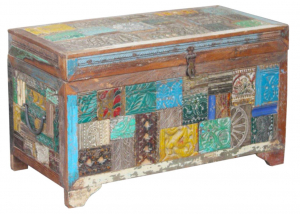 Antique wooden chest - model 14 - 43x73x37 cm 
