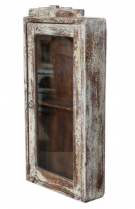 Side cabinet, chest of drawers, bedside cabinet, hall cabinet with glass door - model 18 - 73x39x10 cm 