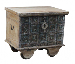 Wooden chest with wheels - 50x56x40 cm 