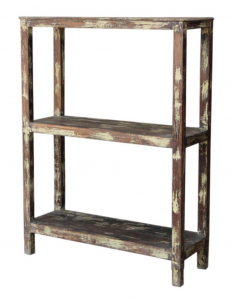 Rustic bookcase, kitchen shelf, solid wood, vintage look - model 22 - 123x92x32 cm 