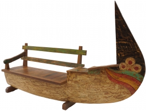 Bench, sofa, sitting area from old boat hull - Model 1 - 168x267x66 cm 