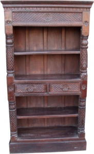 Elaborately decorated bookcase in vintage look - model 1 - 178x100x40 cm 