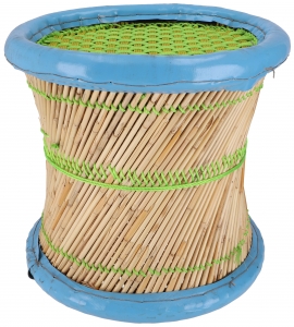 Indian wicker stool in 5 colours, bamboo stool, seat pouf, wicker storage - large - 36x38x38 cm Ø38 cm
