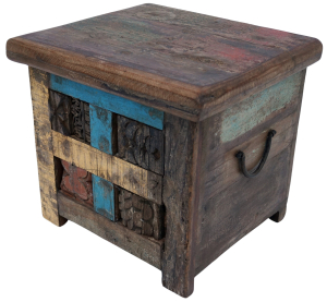 Wooden chest, wooden box, crate, handmade, with inserted ornaments - Model 14 - 37x40x36 cm 