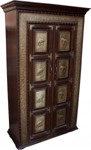 Cupboard, wardrobe, solid wood, colonial style - model 2 - 179x103x44 cm 